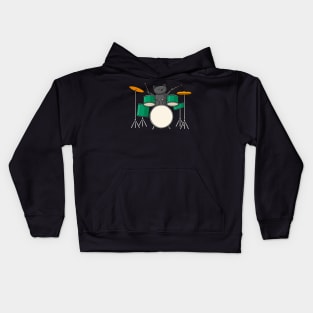 Drummer Cat Kids Hoodie